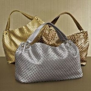 New Pewter Midnight Velvet Woven Hobo Bag